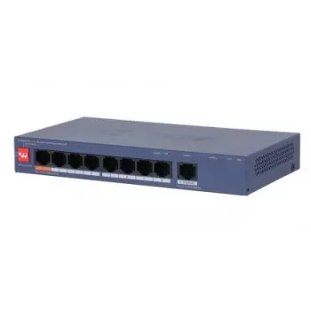 DAHUA CS4009-8ET1GT-60 valdomas L2 tinklo jungiklis su 8 PoE prievadais ir 1 Gigabit ryšio kanalu, 60W PoE biudžetas