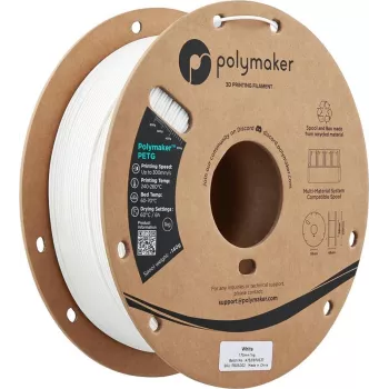 POLMASK PolyLite PETG 1.75mm White 1kg 3D spausdinimo filamentas