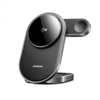 Joyroom JR-W17 Qi 3-in-1 belaidė įkrovimo stotelė - Juoda