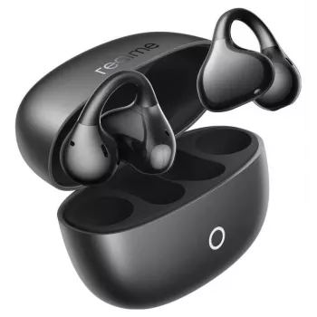 realme Buds Clip Czarne juodi laidiniai ausinukai su 3,5 mm lizdu ir mikrofonu