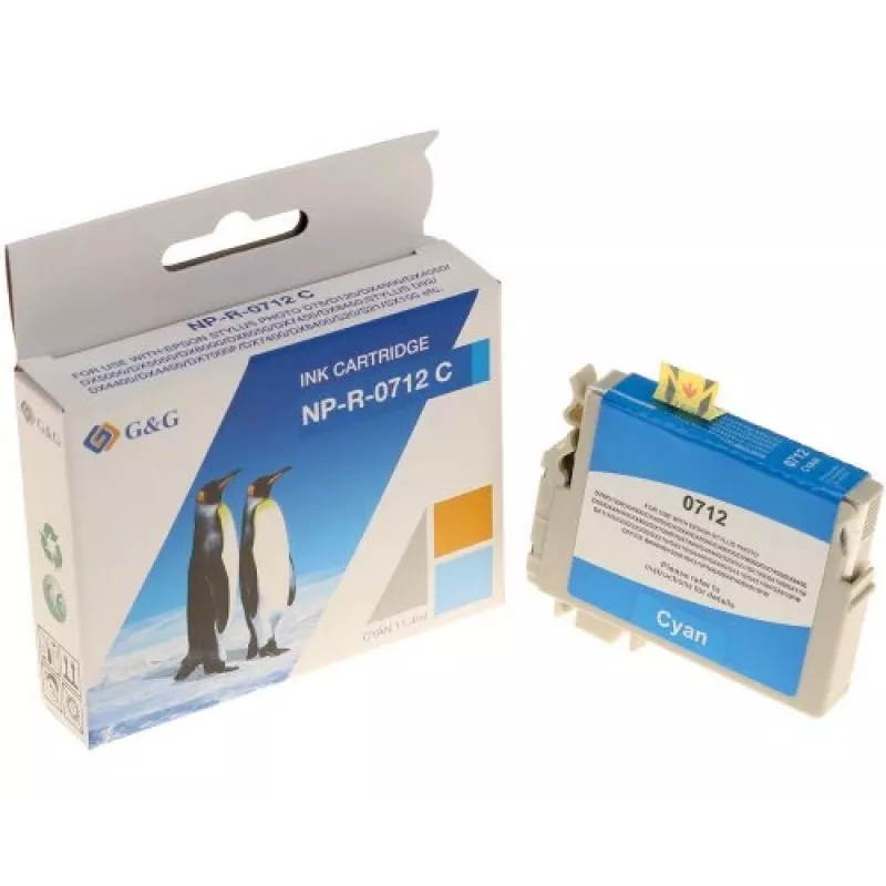 G&G Ninestar suderinama kasetė su rašalu, skirta Epson T0712/C13T07124012, Cyan