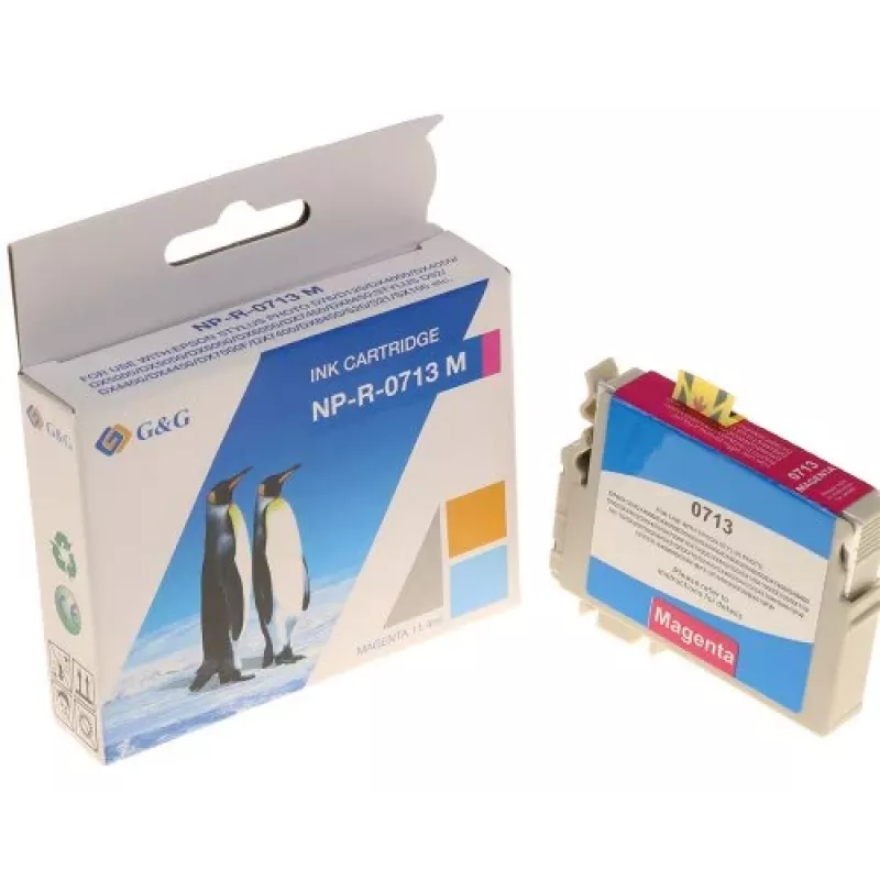 G&G Ninestar Suderinama Rašalo Kasetė, skirta Epson T0713 (C13T07134012) - Purpurinė