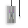 ORICO XCR 12-in-1 USB-C Docking Station su RGB, 3x USB-A, USB-C PD 100W, HDMI 4K, VGA, RJ45 Gigabit, SD/microSD kortelių skaitytuvu - sidabrinė