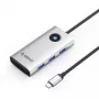 ORICO PW11 USB-C Docking Station 6-in-1, 3x USB-A 3.0, 1x USB-C PD 100W, 1x HDMI 4K 30Hz, 1x RJ45 2.5G Ethernet, Silver