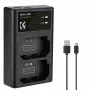 K&F Concept Dual USB Charger, skirta Sony NP-FZ100 akumuliatoriams - KF28.0010