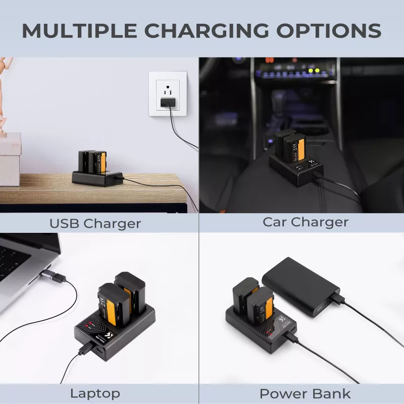 K&F Concept Dual USB Charger, skirta Sony NP-FZ100 akumuliatoriams - KF28.0010