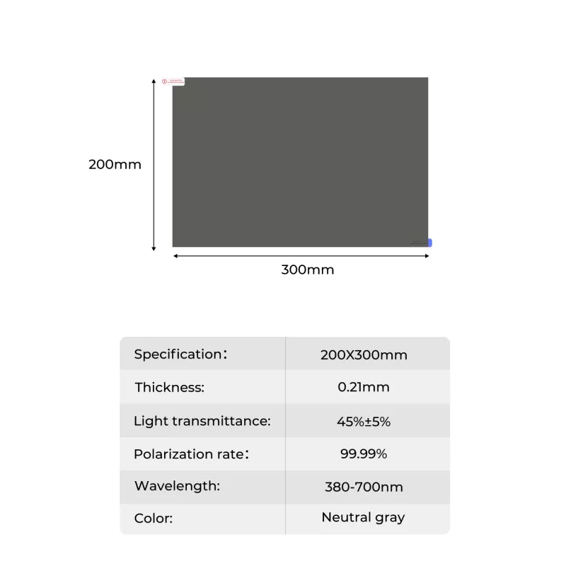 K&F Concept Polarizuojanti plėvelė 300x200mm (30x20cm) su priedais KF31.074