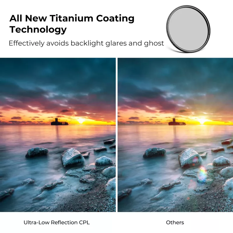 K&F Concept Nano-X Ultra-Low Reflection Circular Polarizer Filter 82mm