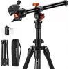 K&F Concept KF09.101V6 Camera Tripod with Boom Arm Black