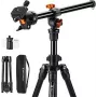 K&F Concept KF09.101V6 Camera Tripod with Boom Arm Black