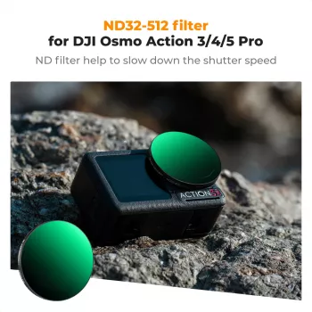 KF Concept Nano-X kintamas ND filtras ND32-512 pilkas, skirtas DJI Osmo Action 3/4/5 Pro