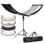 K&F Concept U-Shape 4-in-1 Curved Reflector 180x60cm su šviesos stovu ir nešimo krepšiu