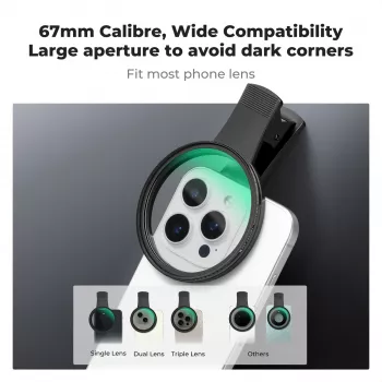 KF Black Diffusion 1/4 Filtras 67mm su Užsegimu išmaniesiems telefonams