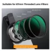 KF 2-in-1 Black Diffusion 1/4 + CPL Phone Filter Kit 67mm Clip-On