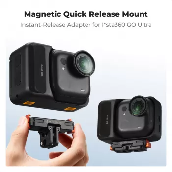 KF Magnetinis greito atsegimo laikiklis „GoPro“ ir 1/4 colio sraigtui, skirtas „Insta360 Go Ultra“, juodas