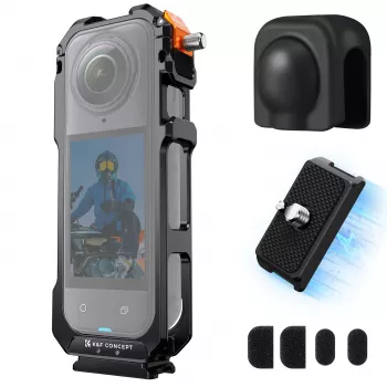 KF Protective Frame Mount Cage su 2x 1/4 colio-20 sriegiais ir GoPro laikikliu, skirta Insta360 X5 / Kf31.182