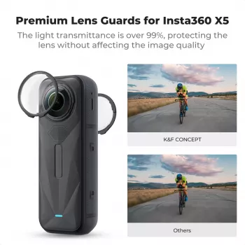 K&F Concept 2 vienetų grūdinto stiklo objektyvo apsauga Insta360 X5 KF31.185