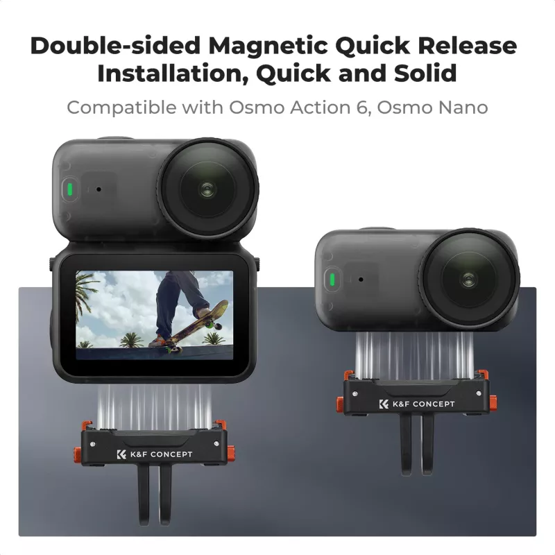 Magnetinis greito atleidimo laikiklis su magnetu, skirtas DJI Osmo Action 6 / Nano / GoPro tvirtinimui KF12.0030