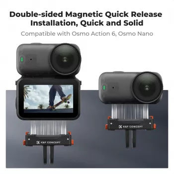KF 2-Pack Magnetinis Greito Atleidimo Laikiklis, skirtas DJI Osmo Action 6/5/4/3/2, GoPro, 1/4 colio įrenginiams - Juodas (KF12.0029)