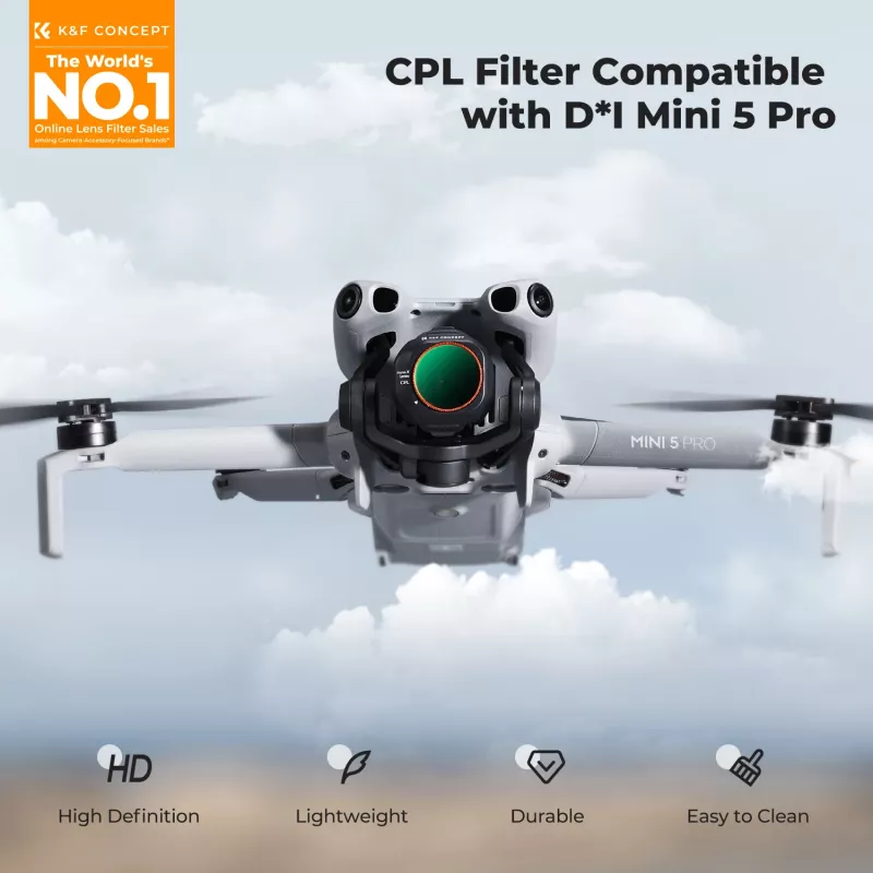 K&F Concept Cirkuliarinis poliarizacinis CPL filtras, skirtas DJI Mini 5 Pro dronui (KF02.0002)