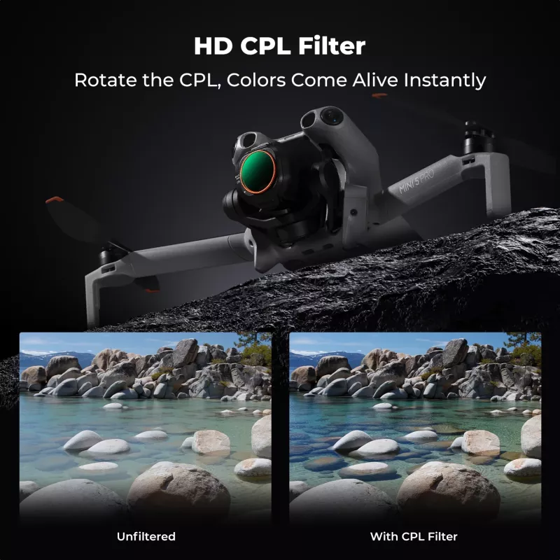 K&F Concept Cirkuliarinis poliarizacinis CPL filtras, skirtas DJI Mini 5 Pro dronui (KF02.0002)