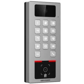 Hikvision DS-K1T502DBWX-CQR Veido atpažinimo terminalas su 7 colių liečiamuoju ekranu, 2 MP dviejų objektyvų kamera, pirštų atspaudais, Mifare kortele, PIN kodu, Wi-Fi, IP65, IK08