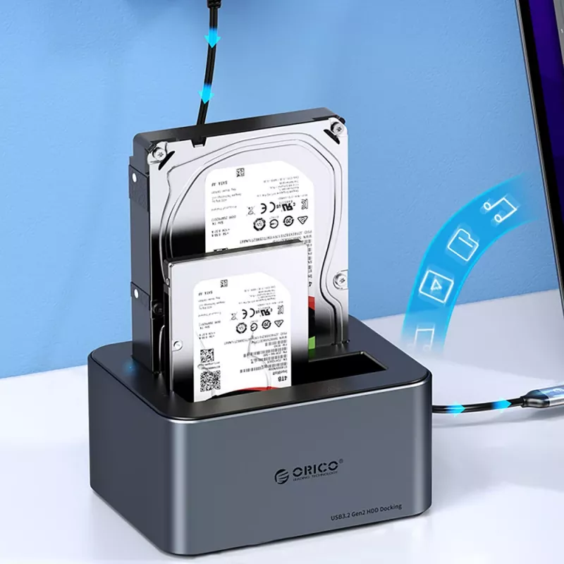 ORICO 6646C3-C 4-Bay Docking Station for 2.5/3.5 SATA HDD/SSD with Offline Clone Function - Pilka