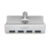 ORICO MH4PU Clamp-on USB Hub 4x USB-A 3.0 - sidabrinis