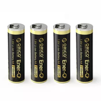 ORICO Ener-G EG5C 1.5V 2100mWh Įkraunamos AA LiPo Baterijos su USB-C Įkrovimo Kabeliu, 4 vnt.