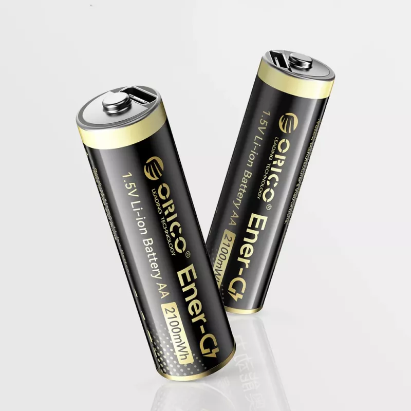 ORICO Ener-G EG5C 1.5V 2100mWh Įkraunamos AA LiPo Baterijos su USB-C Įkrovimo Kabeliu, 4 vnt.