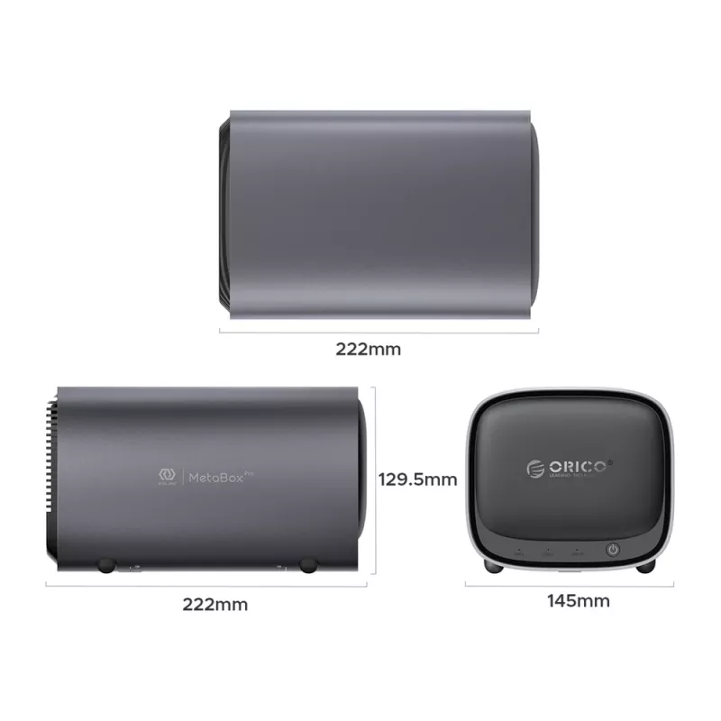 ORICO NAS MetaBox Pro Home 2-Bay Network Attached Storage - Grey