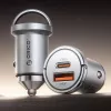 ORICO MiniRing Pro 45W USB-A + USB-C Automobilinis Įkroviklis – Sidabrinis