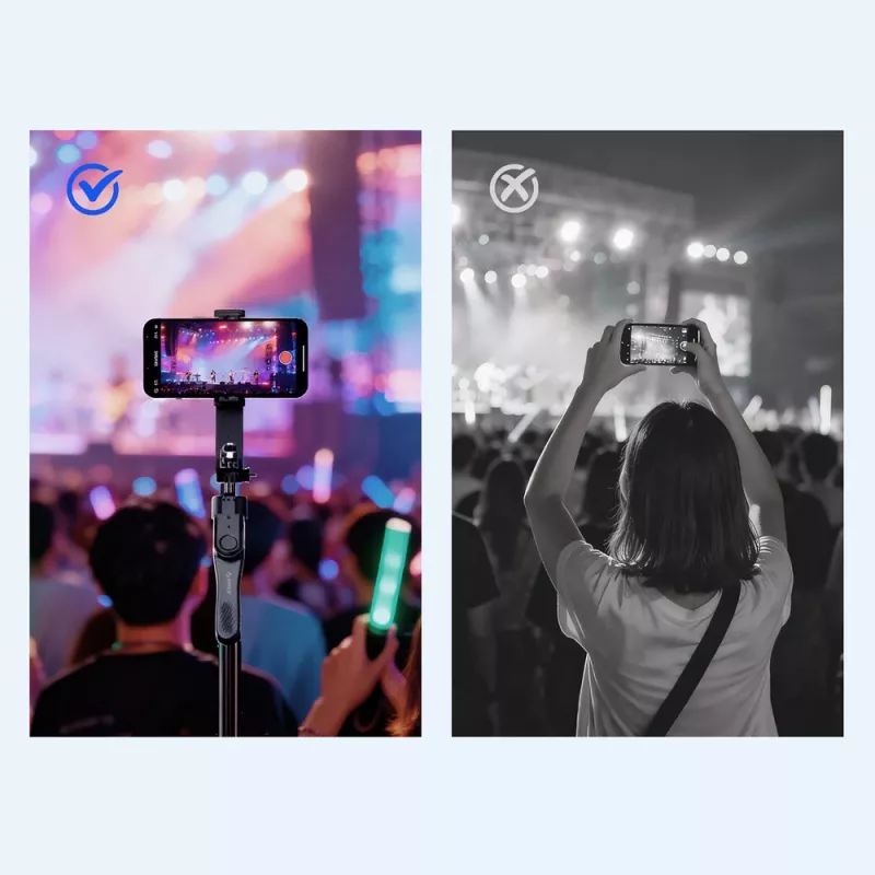 ORICO SPM215 Selfie Stick Tripod su Bluetooth 5.2 nuotoliniu valdymu, 360° sukimu, 1/4 colio trikojo laikikliu, išsiplečia iki 72 cm, juoda