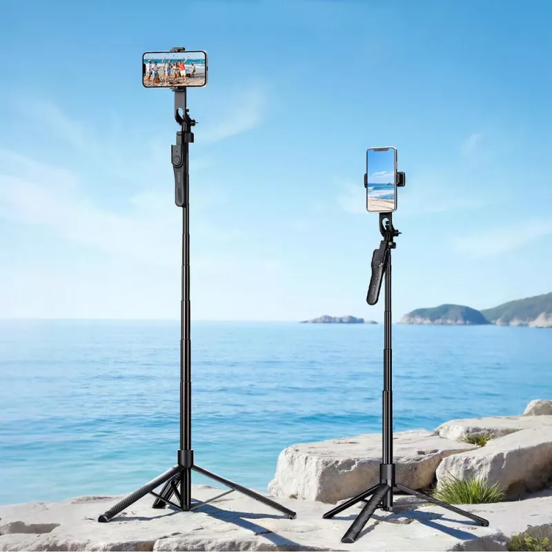 ORICO SPM215 Selfie Stick Tripod su Bluetooth 5.2 nuotoliniu valdymu, 360° sukimu, 1/4 colio trikojo laikikliu, išsiplečia iki 72 cm, juoda