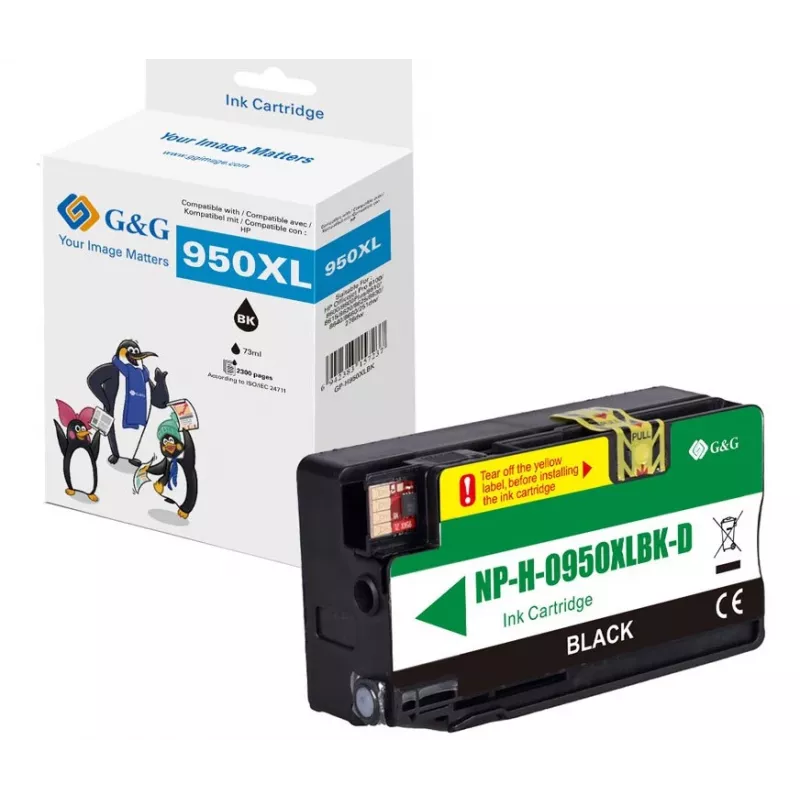 G&G Ninestar suderinama rašalo kasetė HP 950XL juoda