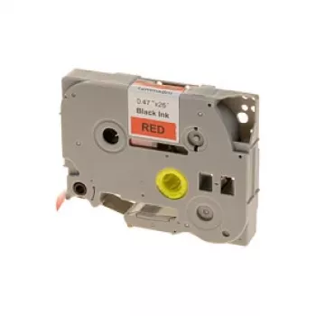G&G BB-B-G-431 Label Tape Compatible with Brother TZe-431, Red Tape/Black Print, 12mm x 8m, Laminated PET