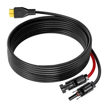 FOSSIBOT XT90-MC4 saulės energijos įkrovimo laidas, 5 m, juodas