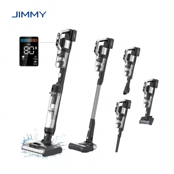 JIMMY PW11 Pro Max-B belaidis dulkių siurblys ir grindų ploviklis, 460 W, 21.6 V, 40-80 min veikimo laikas, juoda/sidabrinė