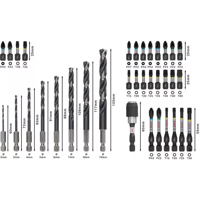 Bosch PRO Impact Drill and Bit Set 35-Piece (2608521U81)