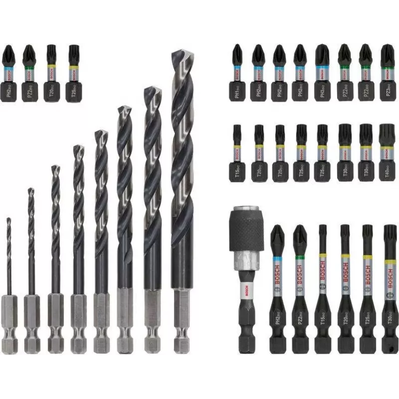 Bosch PRO Impact Drill and Bit Set 35-Piece (2608521U81)