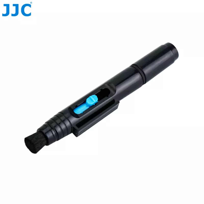 JJC Lens Cleaning Pen su anglies antgaliu ir ištraukiamu šepetėliu fotooptikai