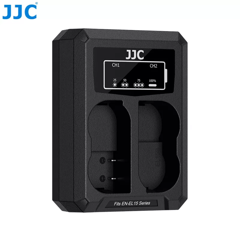 JJC Dual USB Charger for 2x Nikon EN-EL15 EN-EL15a EN-EL15b EN-EL15c Batteries