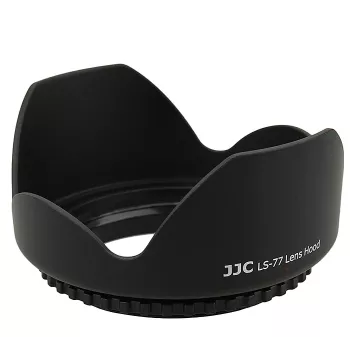 JJC 77mm sraigtinis objektyvo gaubtas fotoaparatui - juodas