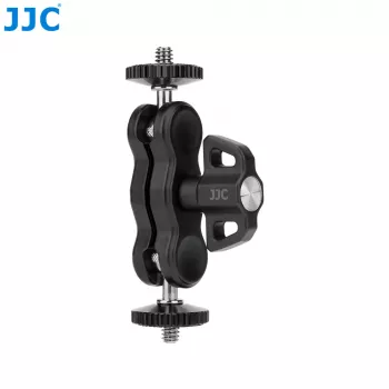 JJC MFC-B Magic Arm lanksti žąsies kaklelio tvirtinimo detalė su spaustuku monitoriaus lempai, 2x 1/4 inch sraigtais, juoda