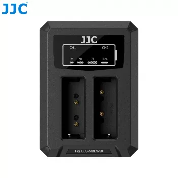 JJC Dual USB Įkroviklis, skirtas Olympus BLS-1 BLS-5 BLS-50 baterijoms