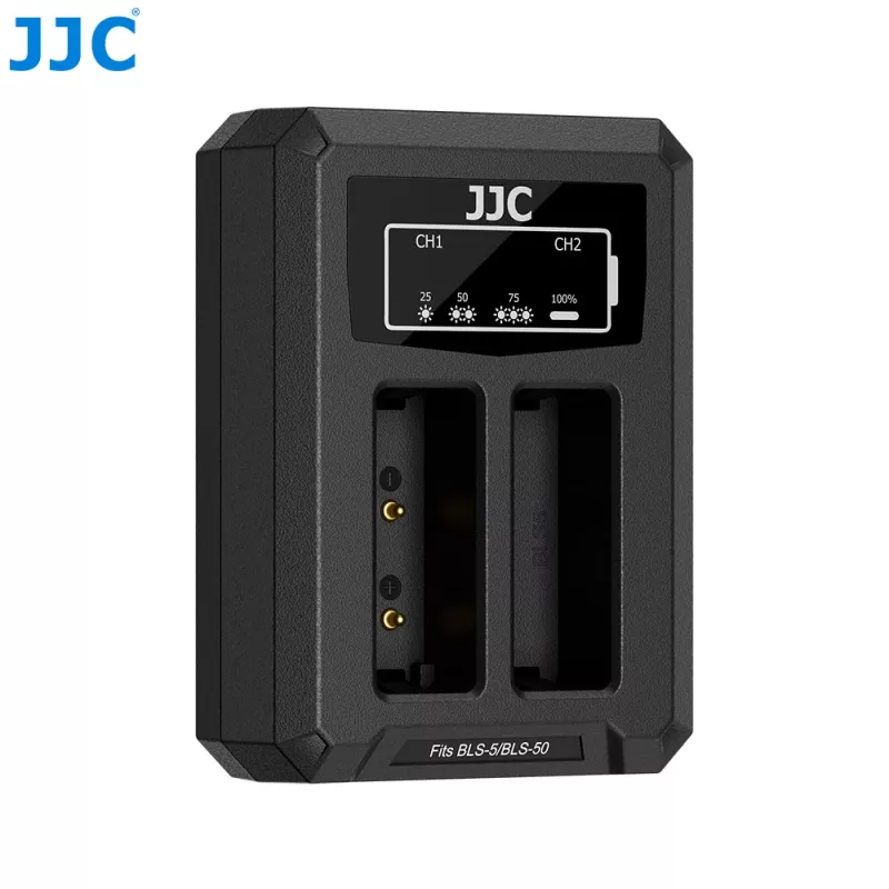 JJC Dual USB Įkroviklis, skirtas Olympus BLS-1 BLS-5 BLS-50 baterijoms