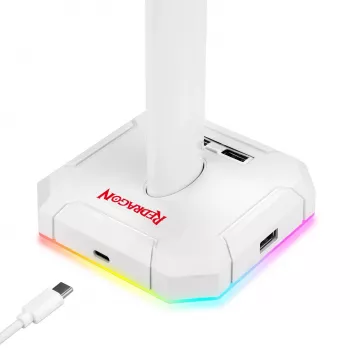 Redragon Scepter PRO HA300-W Gaming Headset Stand su RGB apšvietimu, baltas