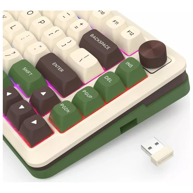 Redragon K681CGC-RGB-PRO Cyrus 65% Tri-Mode mechaninė klaviatūra, karštai keičiami jungikliai, raudoni jungikliai, RGB, juoda