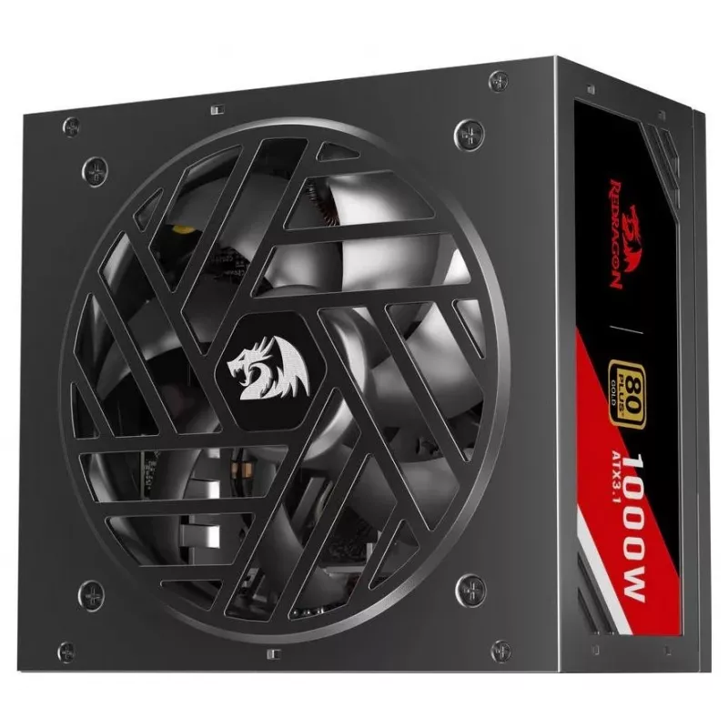 Redragon Master GC-MS03 1000W maitinimo blokas, 80 PLUS Standard, ATX, nemodulinis, 120mm ventiliatorius, juodas