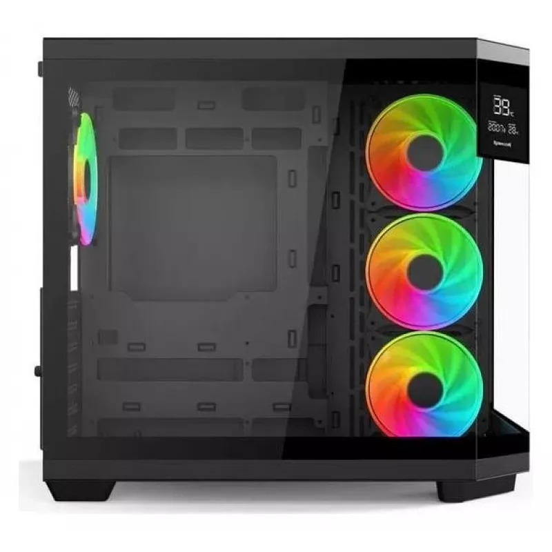 Redragon Vision ARGB GC-625-PPRO Mid-Tower Gaming Case, Black, Tempered Glass, 4x120mm ARGB Fans
